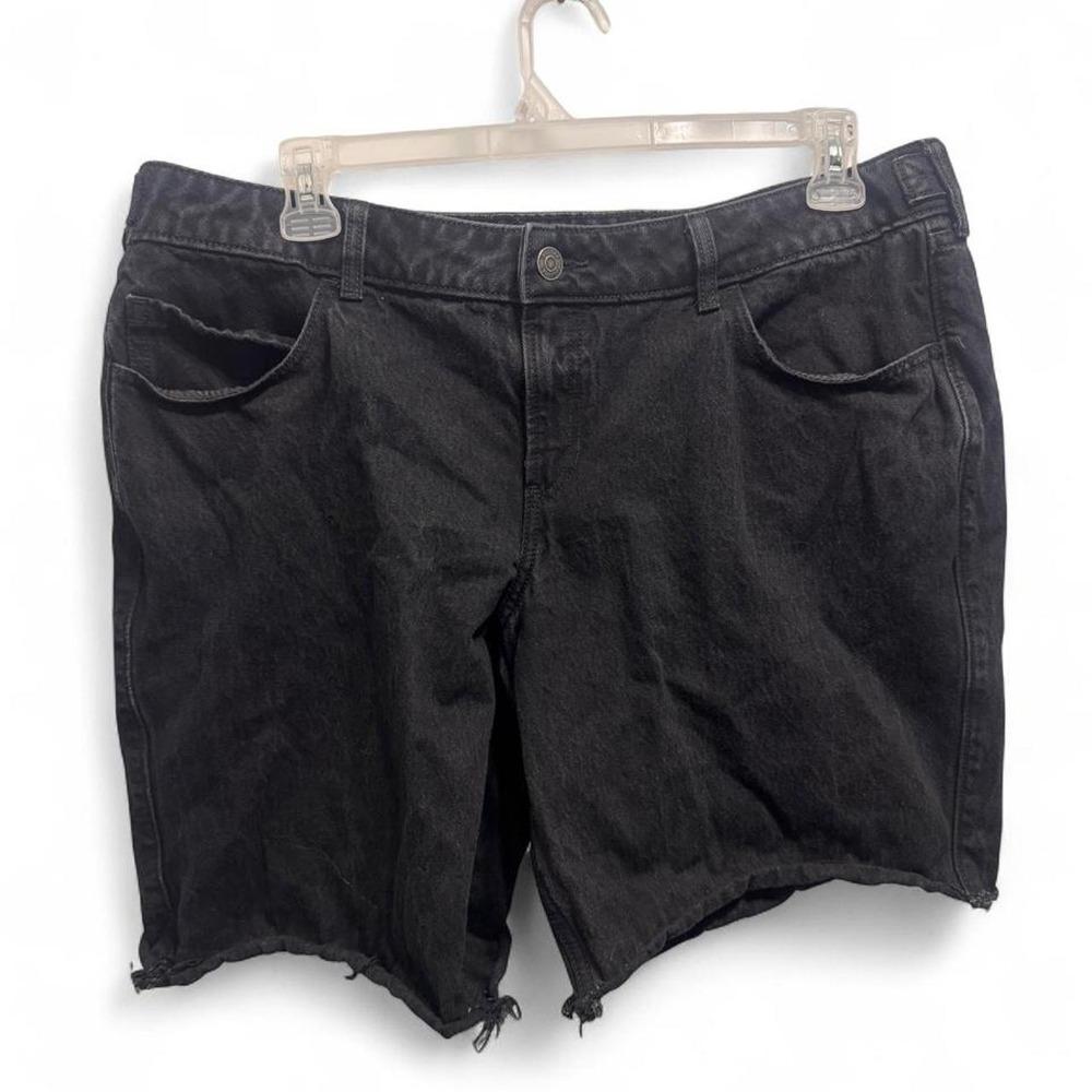 Hollister Black Baggy Jorts Womens 16 W33 Low Rise Skater Y2K Denim Shorts
